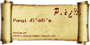 Panyi Ádám névjegykártya